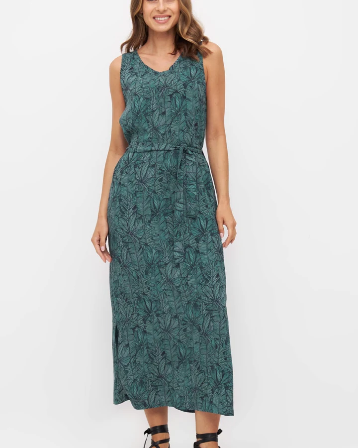 Widda Damen vegan Kleid Vani Waldblau/Petrol