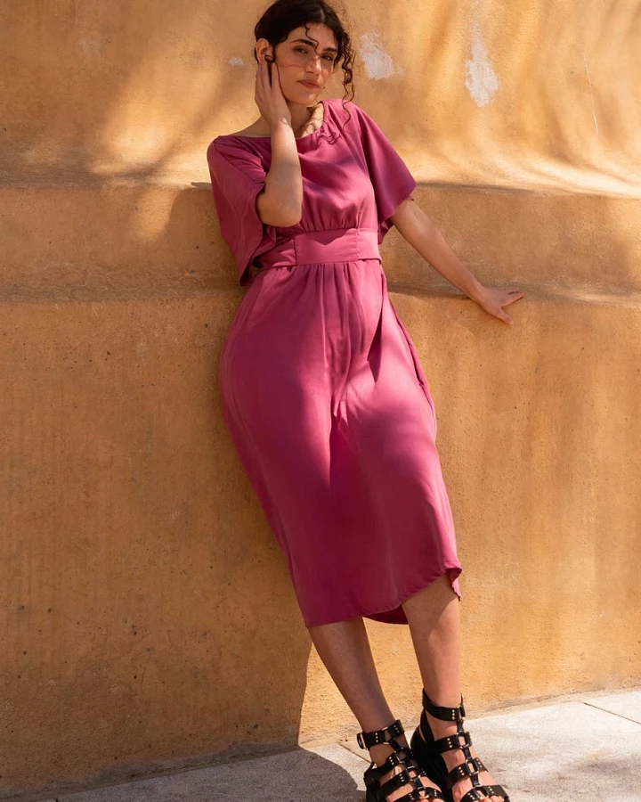 Widda Damen vegan Kleid Lissi Rosa