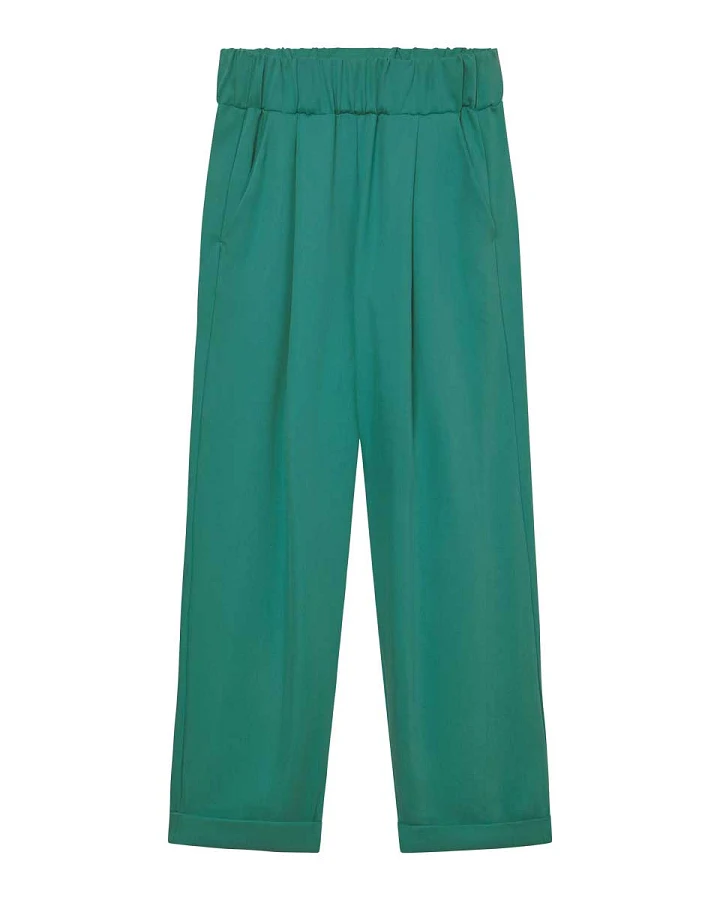 Widda Damen vegan Hose Plissee Jupp Petrol