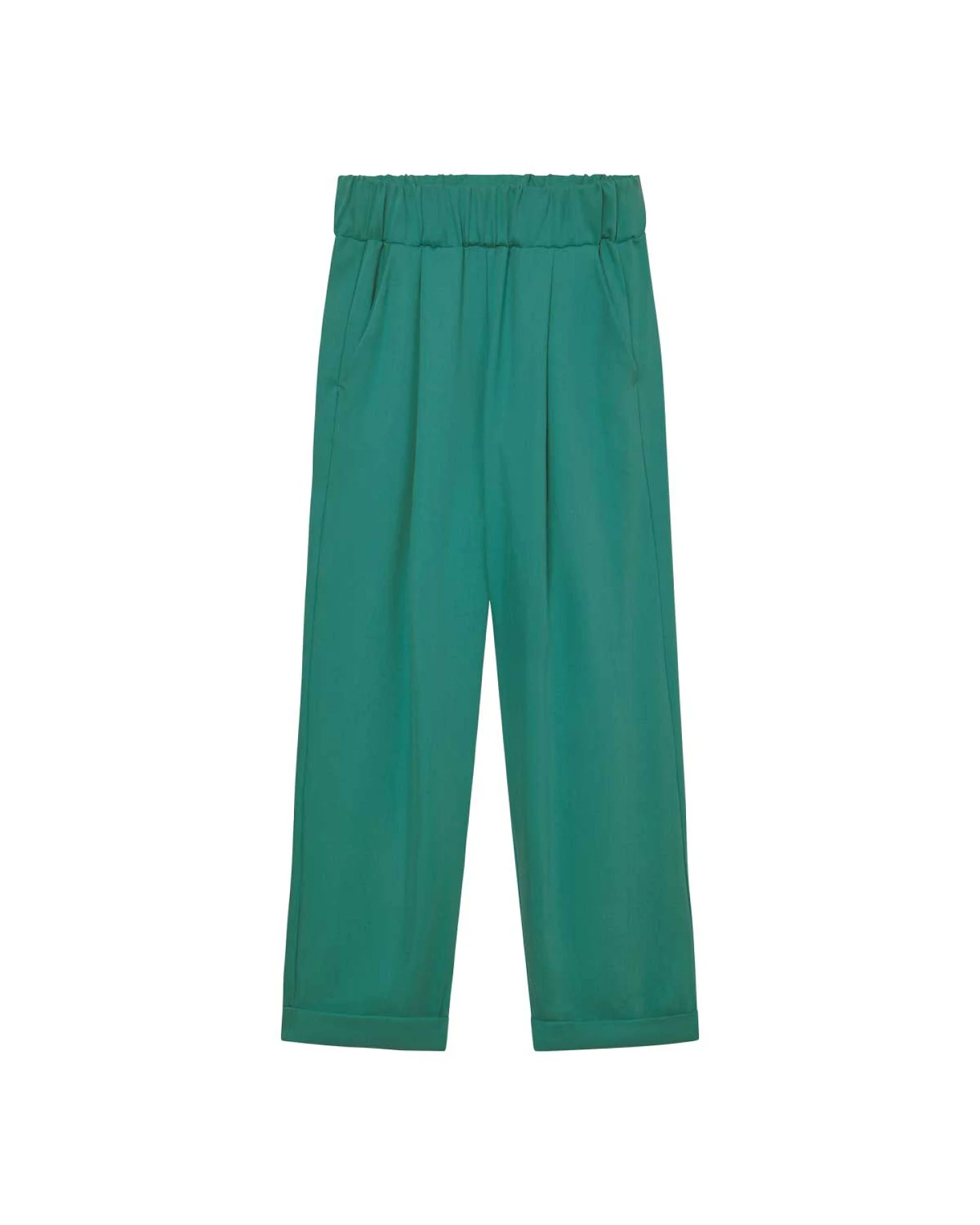 Widda Damen vegan Hose Plissee Jupp Petrol – Ansicht 2