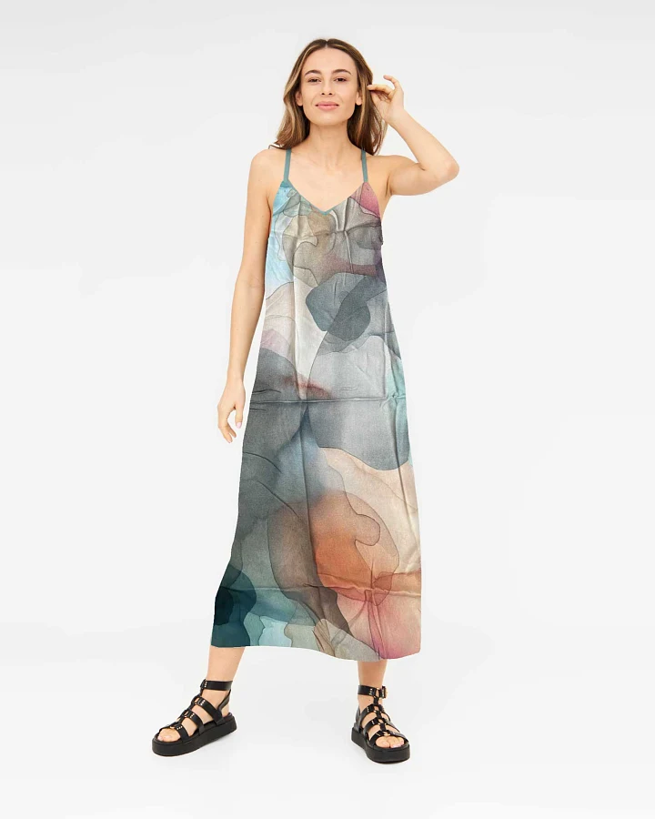 Widda Damen vegan Kleid Maxisi Clouds Multicolor
