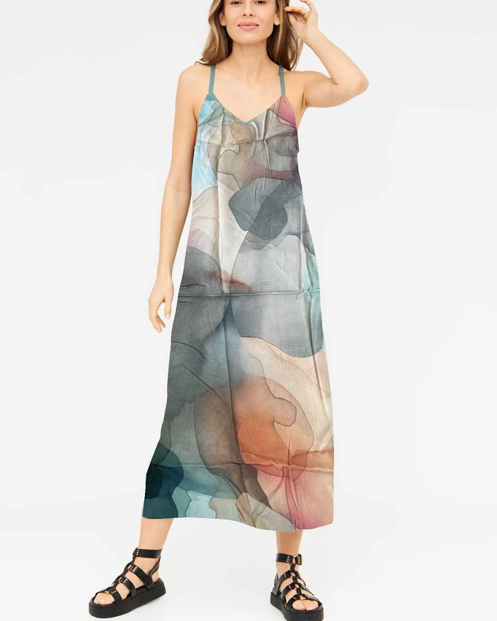 Widda Damen vegan Kleid Maxisi Clouds Multicolor
