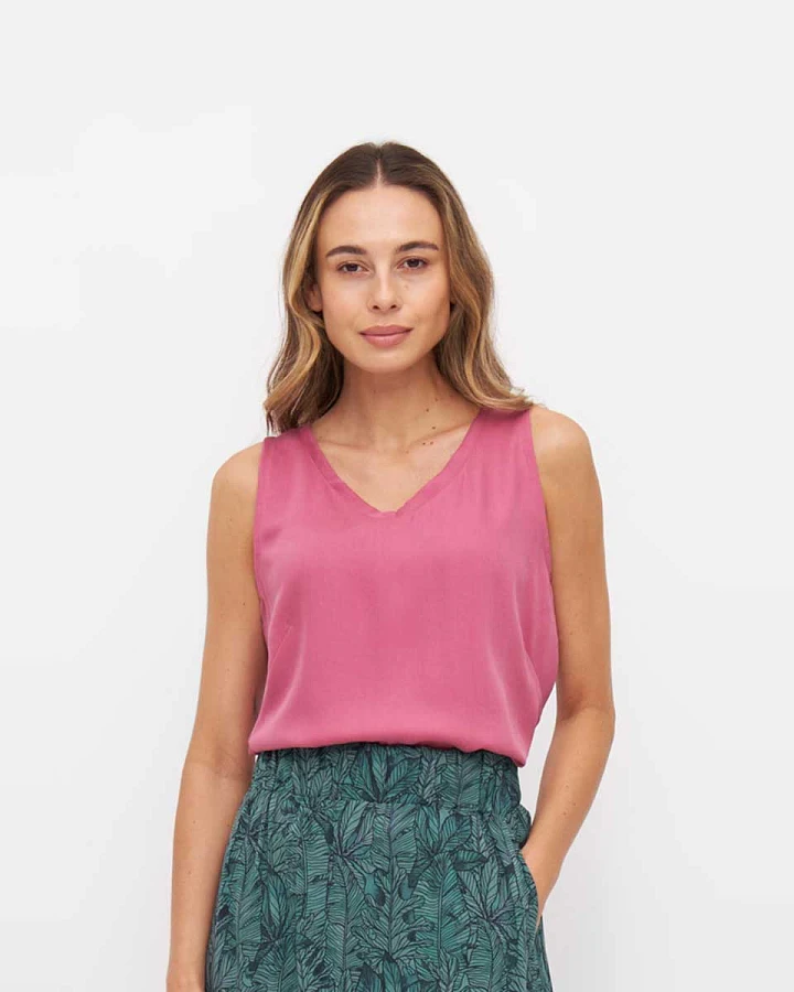 Widda Damen vegan Bluse Vau Pink