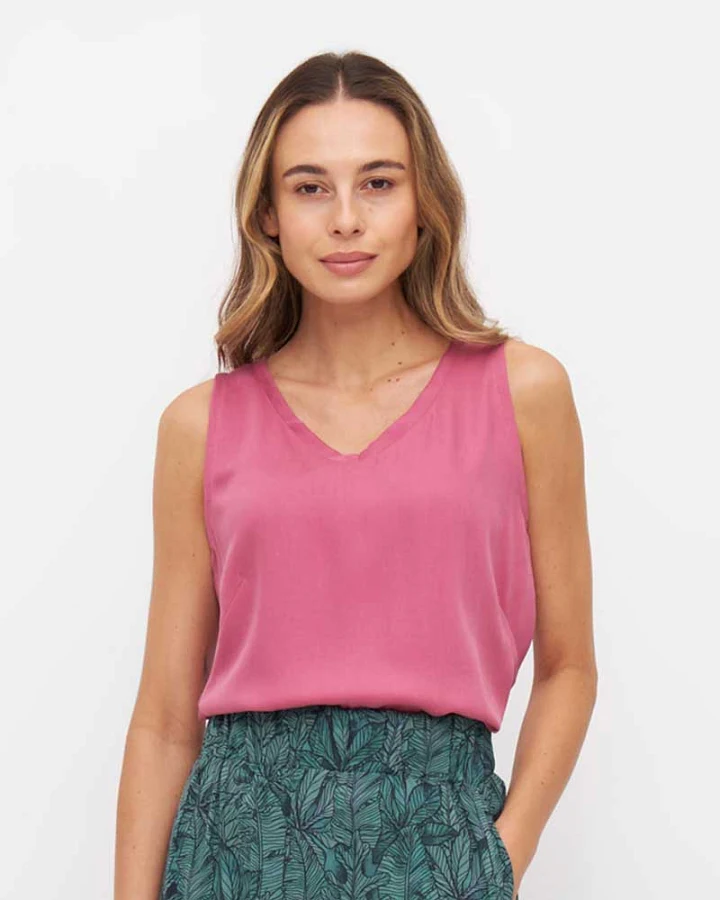 Widda Damen vegan Bluse Vau Pink