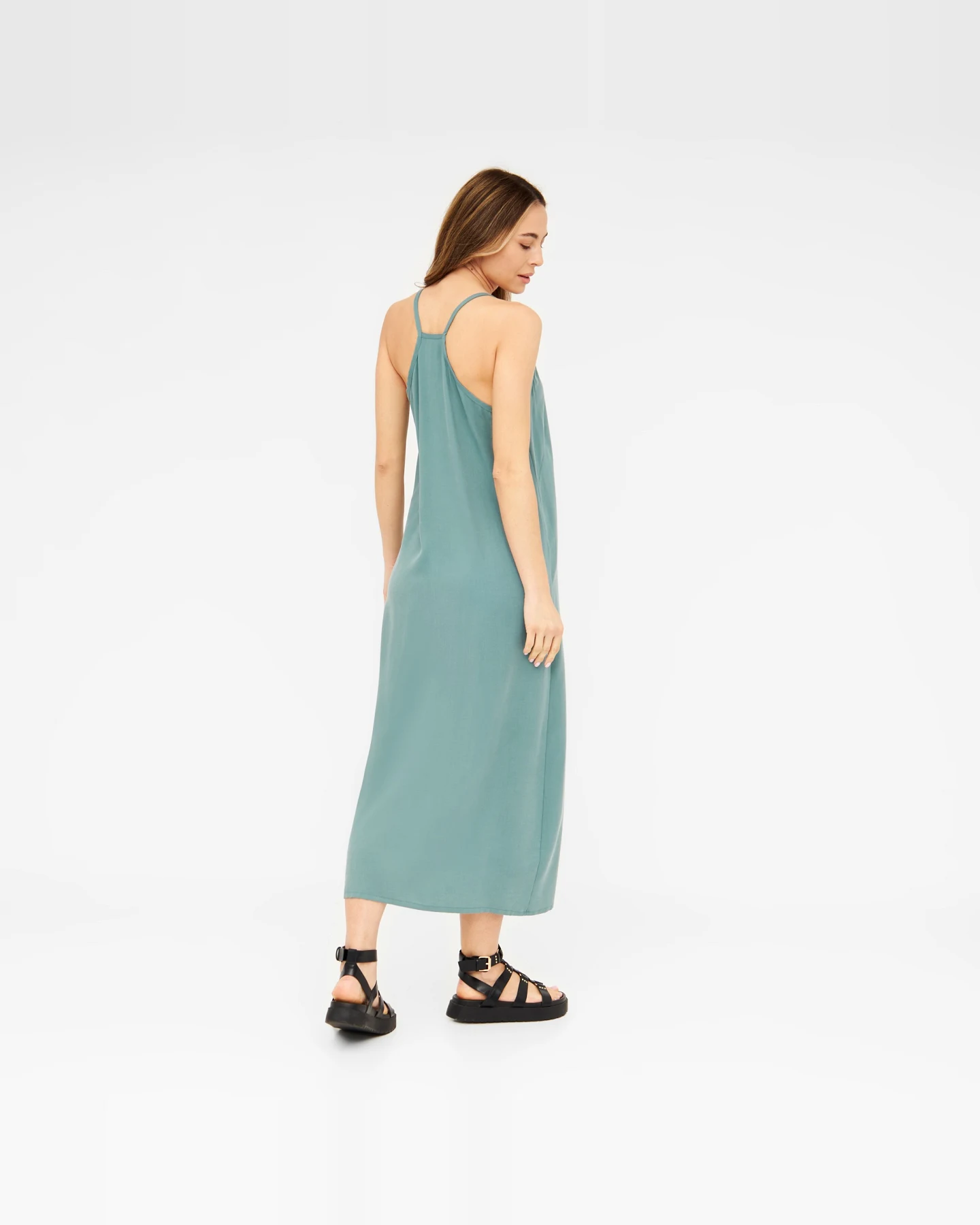 Widda Damen vegan Kleid Maxisi Aqua Mint – Ansicht 2