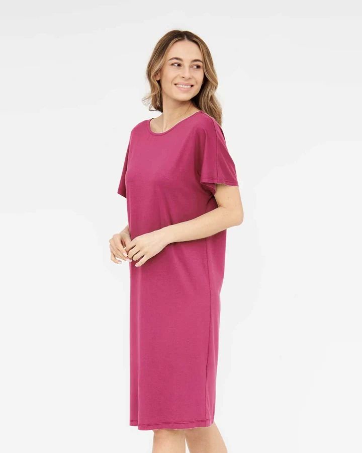 Widda Damen vegan Kleid Rückenfrei Farlo Rosa