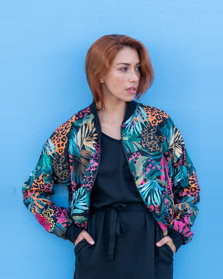 Widda Damen vegan Jacke Bomber Reversible Turner Tropic/Schwarz Multicolor