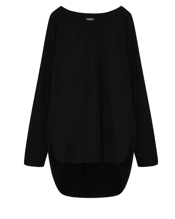 Widda Damen vegan Pullover Lang Linga Schwarz