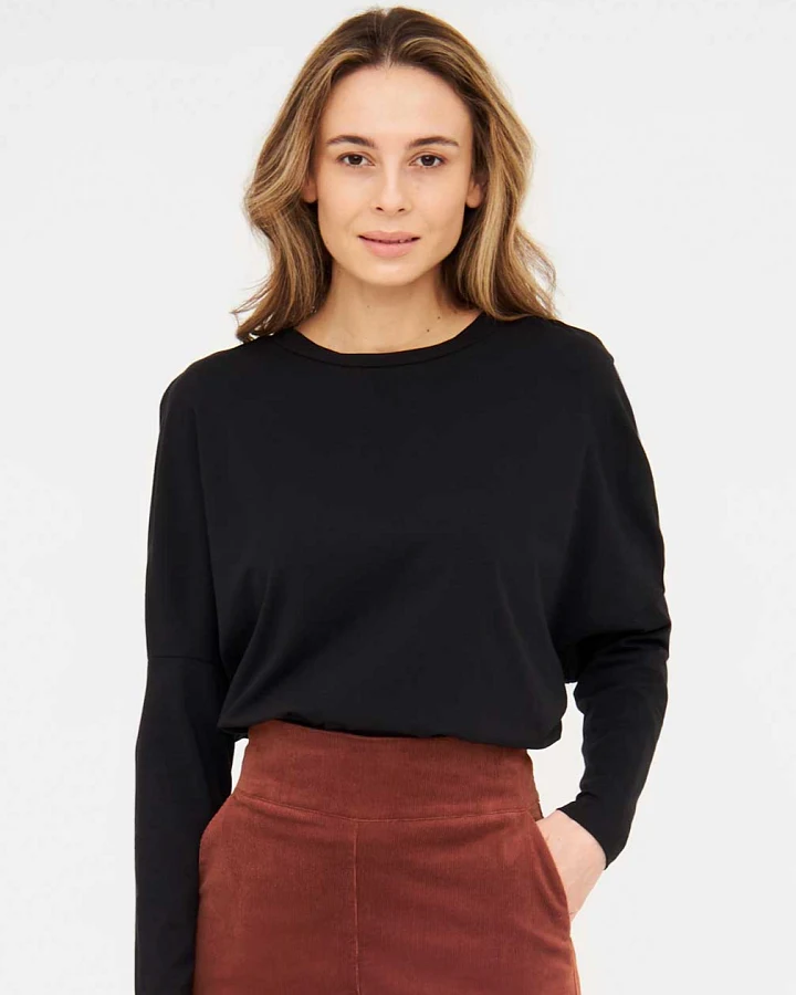 Widda Damen vegan Longsleeve Slabby Schwarz