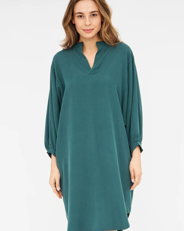Widda Damen vegan Bluse Tunika Banya Tiefsee Petrol