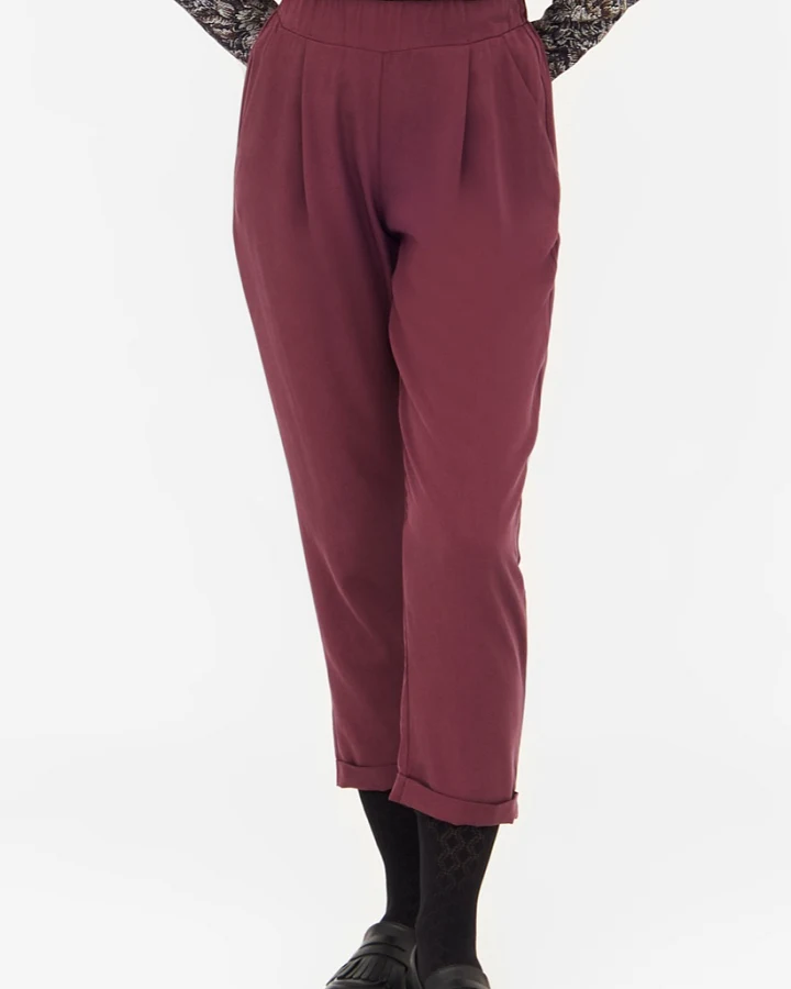 Widda Damen vegan Hose Plissee Jupp Burgundy