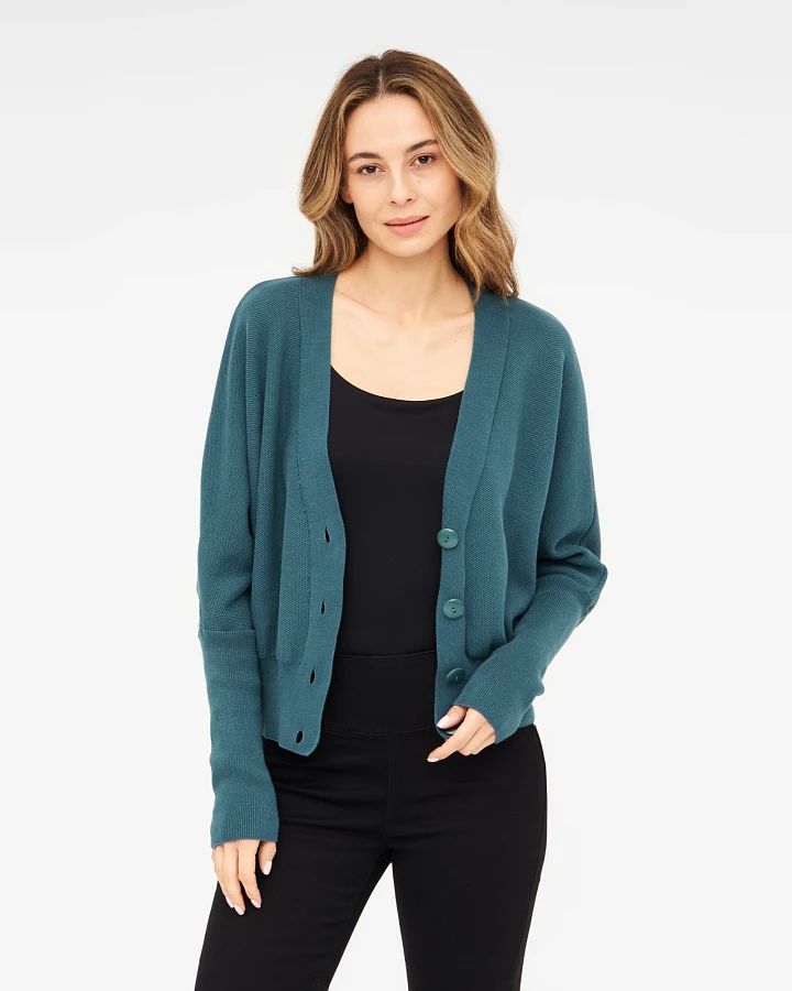 Widda Damen vegan Strickjacke Kara Petrol