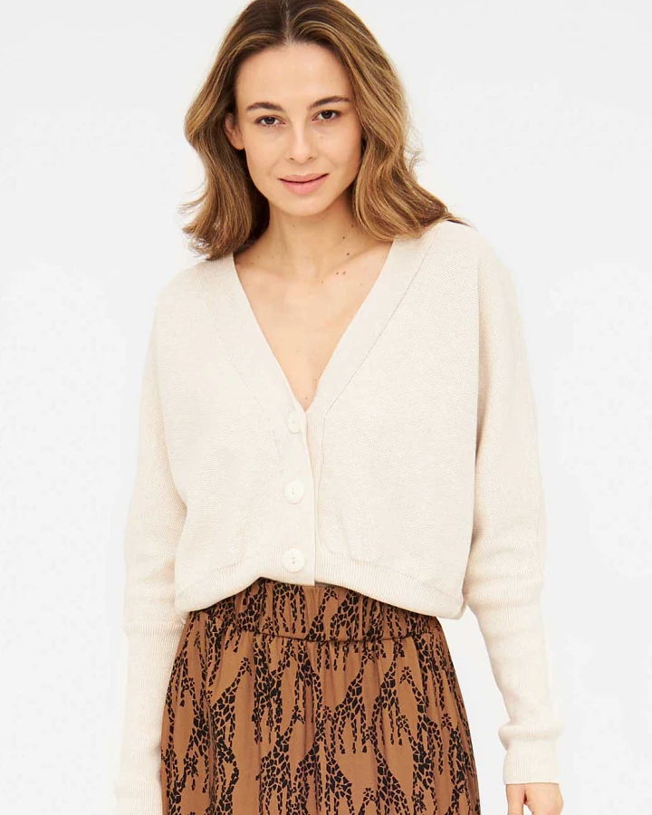 Widda Damen vegan Strickjacke Kara Beige