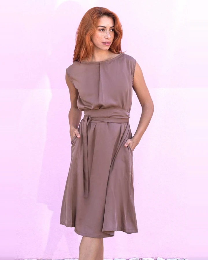Widda Damen vegan Kleid Adele Mauve