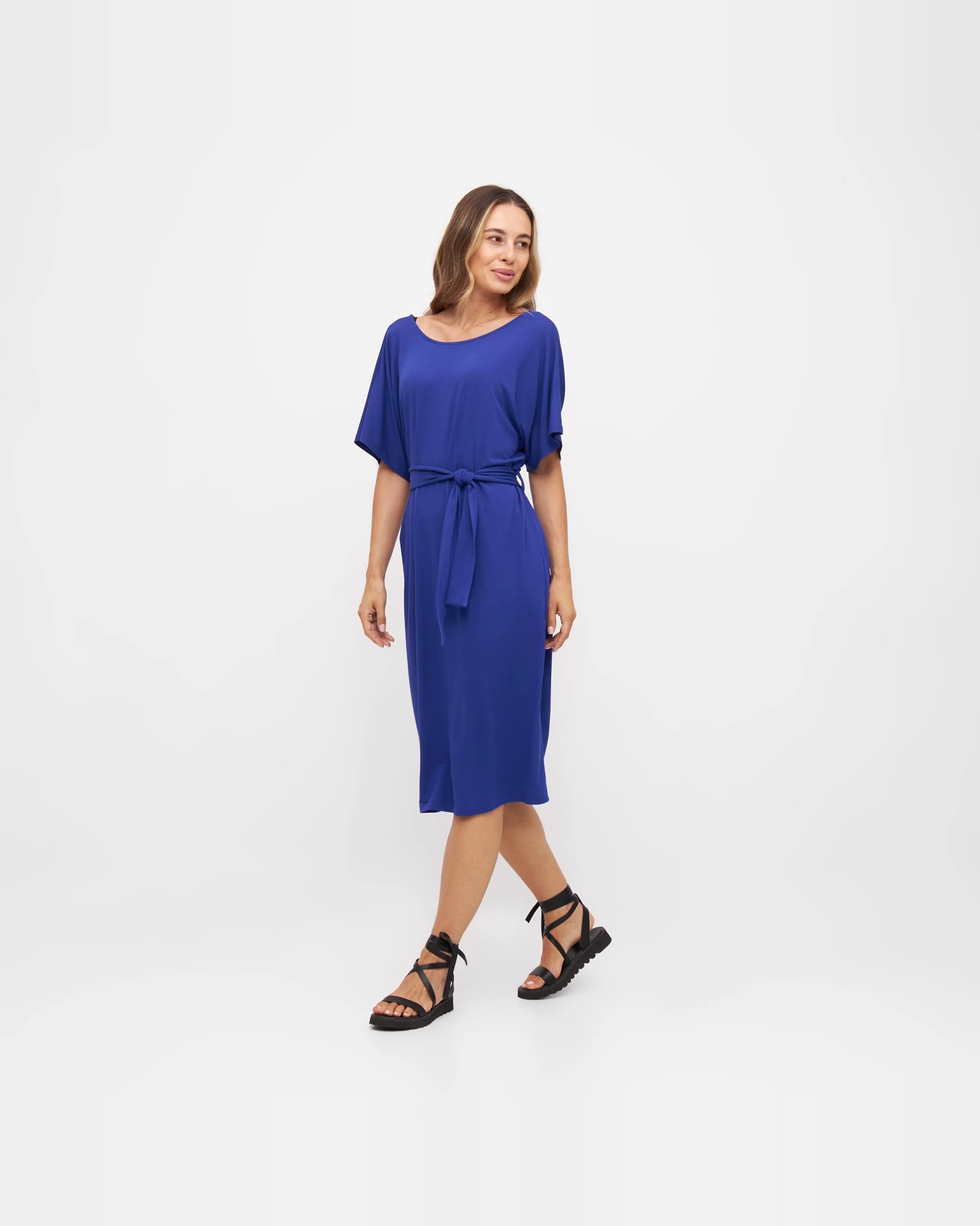 Widda Damen vegan Kleid Anna Kobaltblau – Ansicht 2
