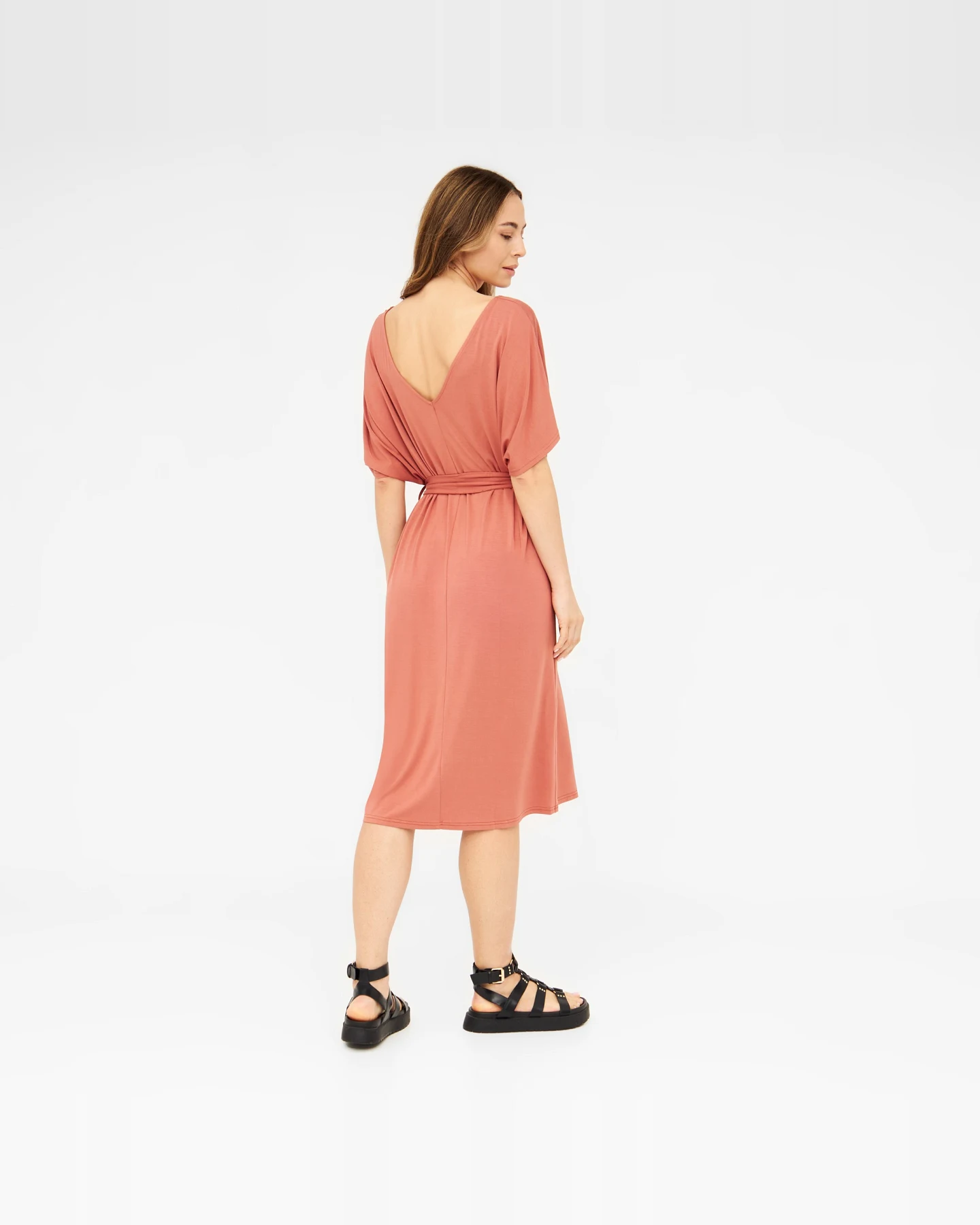 Widda Damen vegan Kleid Anna Apricot – Ansicht 2