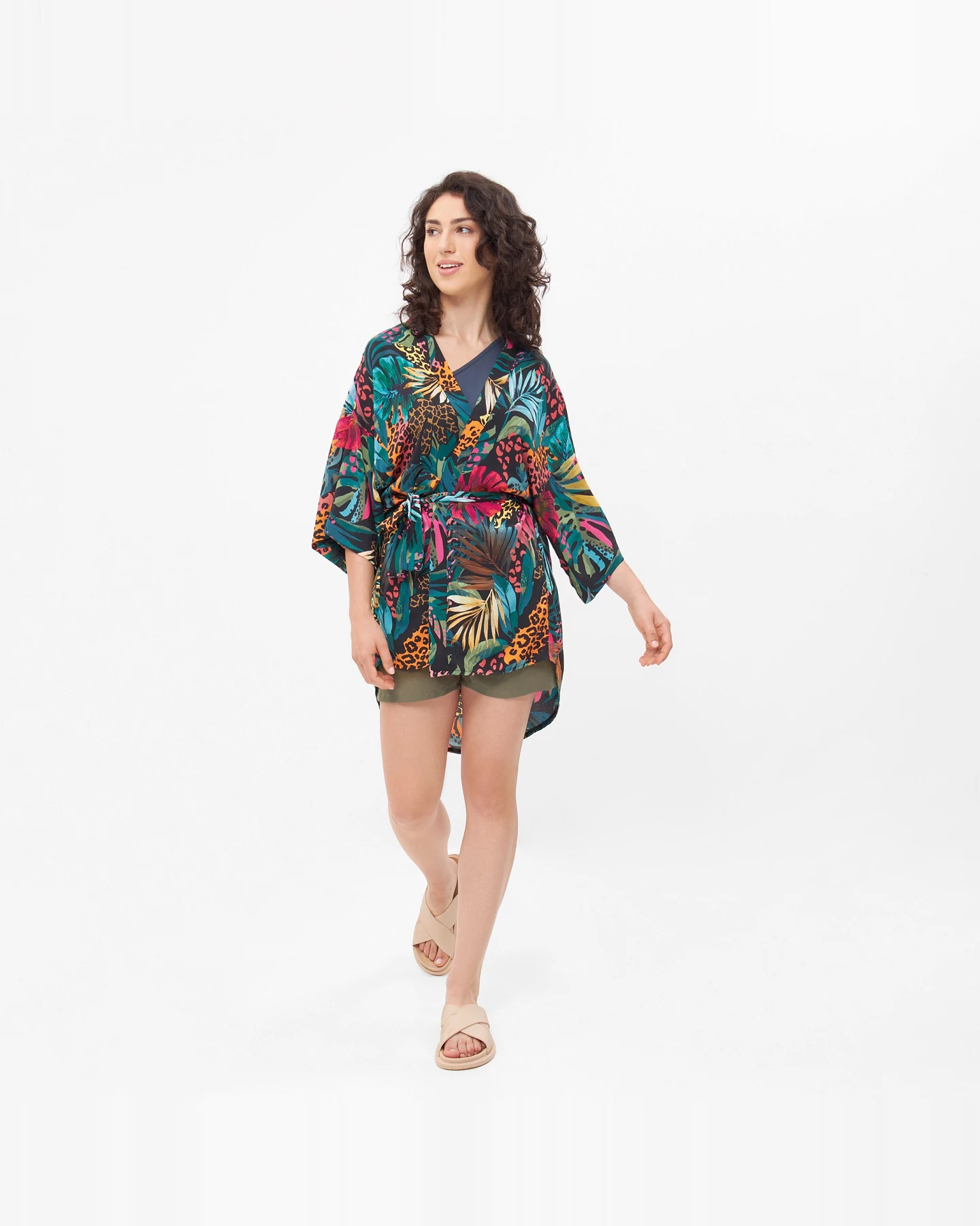 Widda Damen vegan Jacke Uma Tropic Print Multicolor – Ansicht 2
