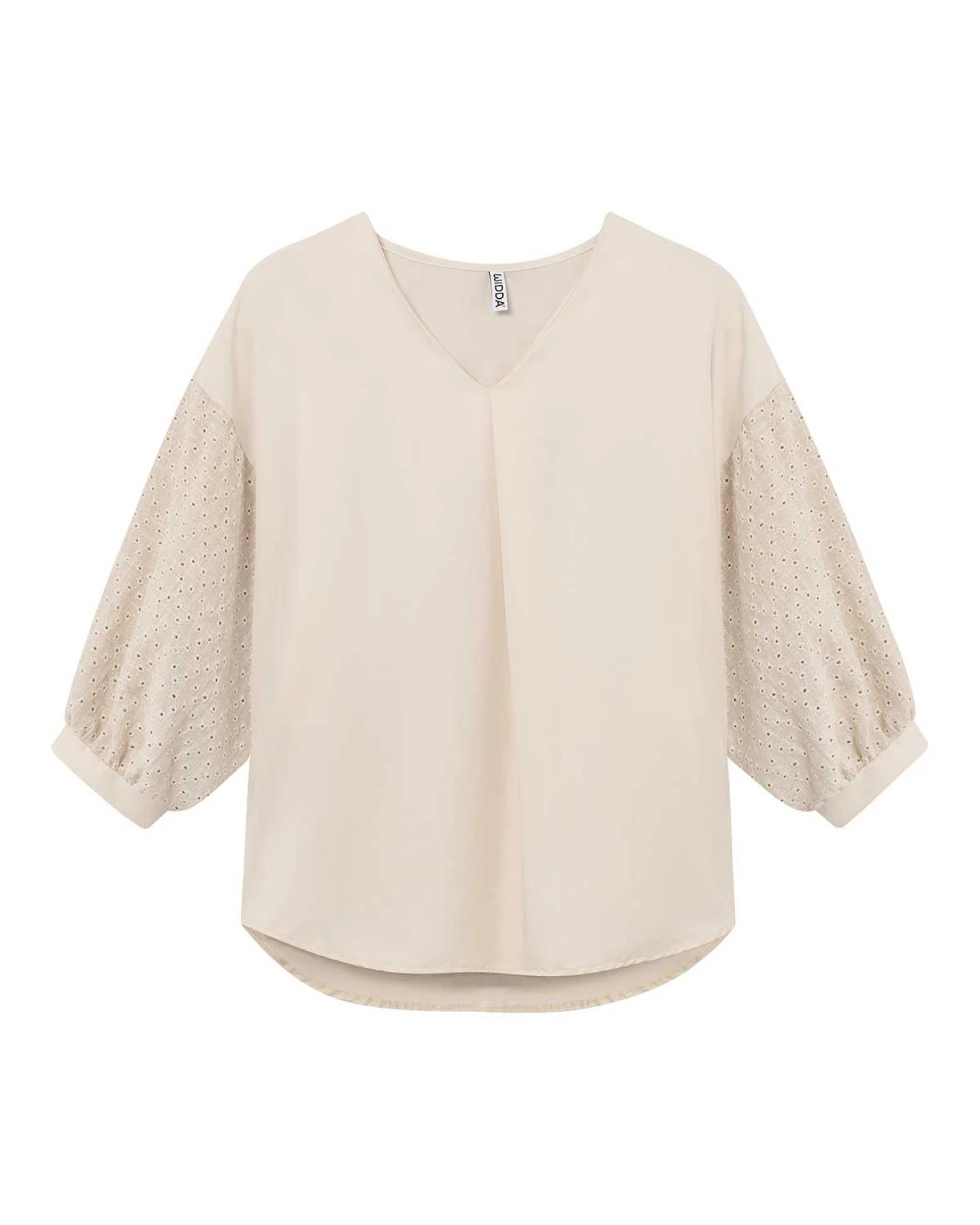 Widda Damen vegan Bluse Statement Mava Natural Beige – Ansicht 2