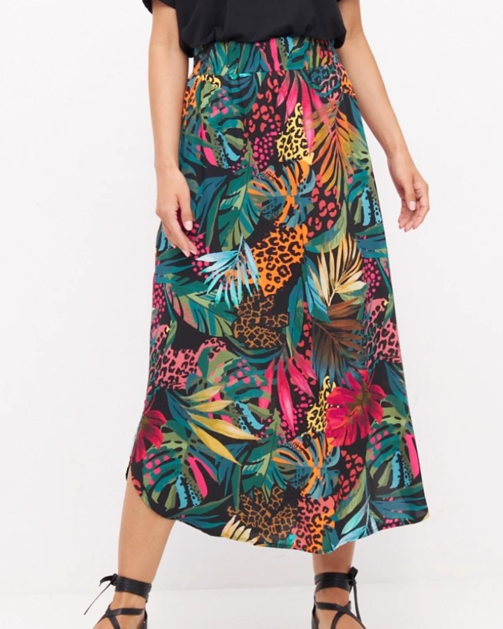 Widda Damen vegan Rock Julip Tropic Gemustert Mehrfarbig