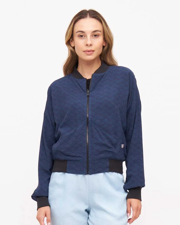Widda Damen vegan Jacke Bomber Reversible Turner Graphic/Blue