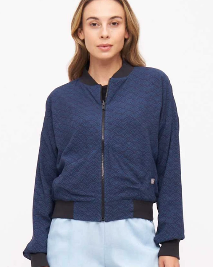Widda Damen vegan Jacke Bomber Reversible Turner Graphic/Blue
