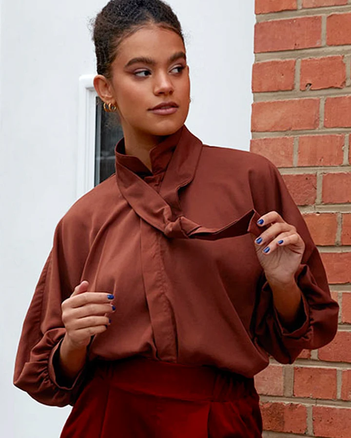 Widda Damen vegan Bluse Mavis Rostrot