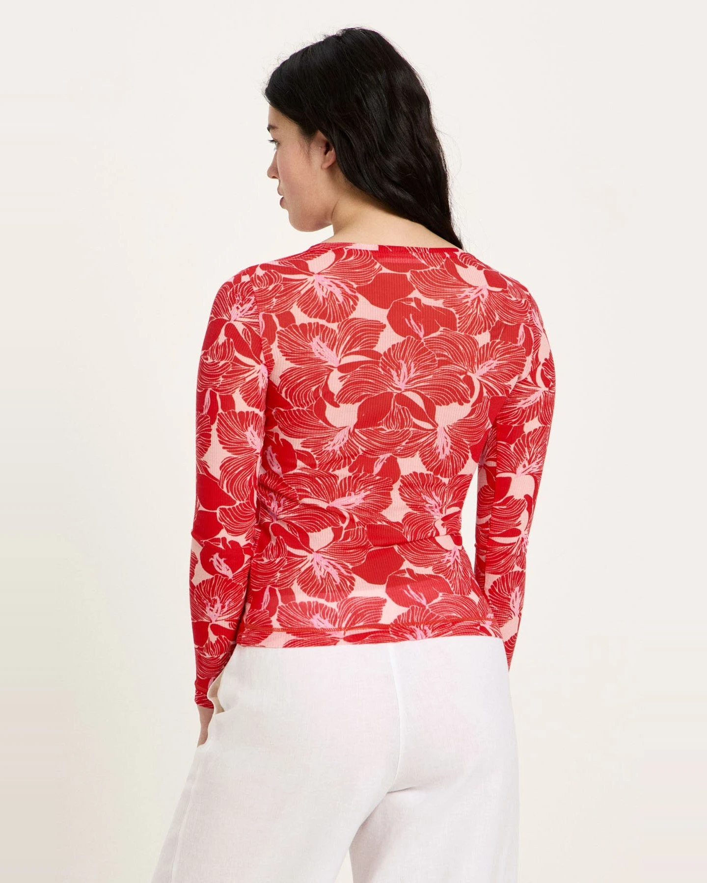 Langarmshirt Print Bloom Red – Ansicht 2