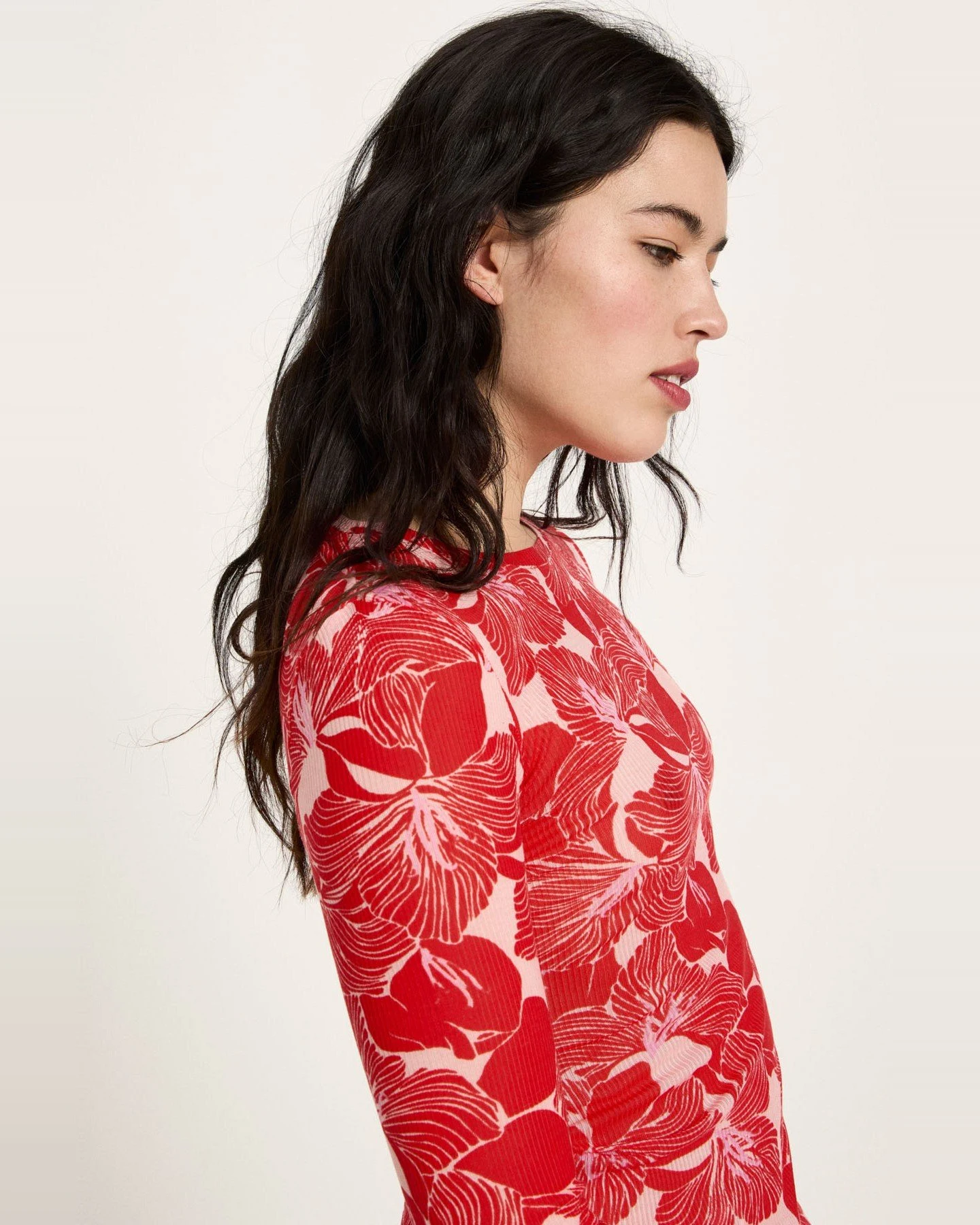 Langarmshirt Print Bloom Red – Ansicht 4
