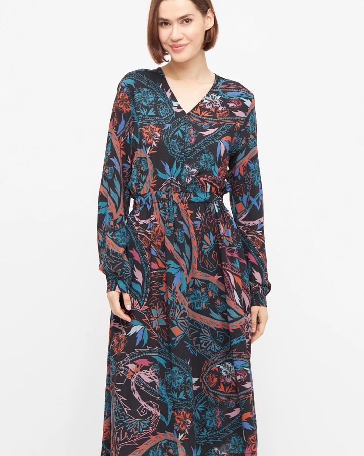 Widda Damen vegan Kleid Varbo Paisleymuster Multicolor