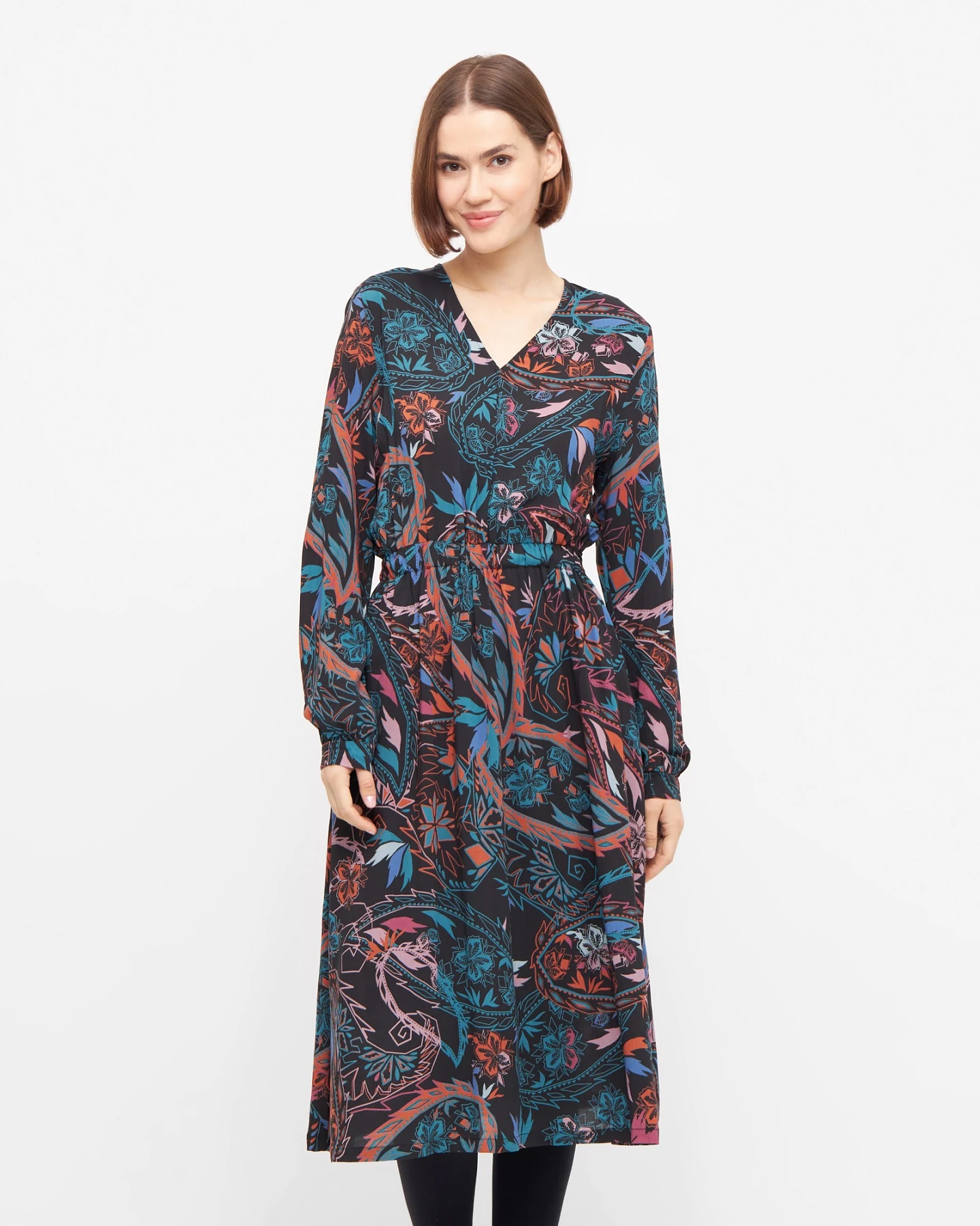 Widda Damen vegan Kleid Varbo Paisleymuster Multicolor – Ansicht 2