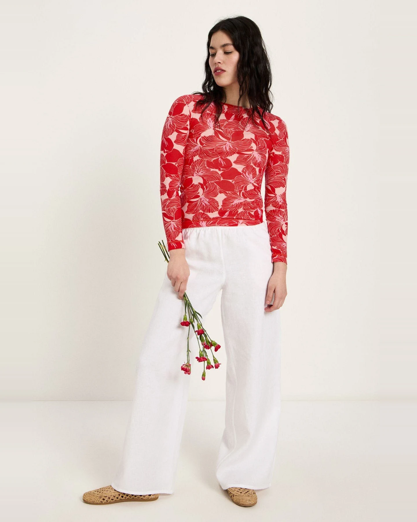 Langarmshirt Print Bloom Red – Ansicht 6