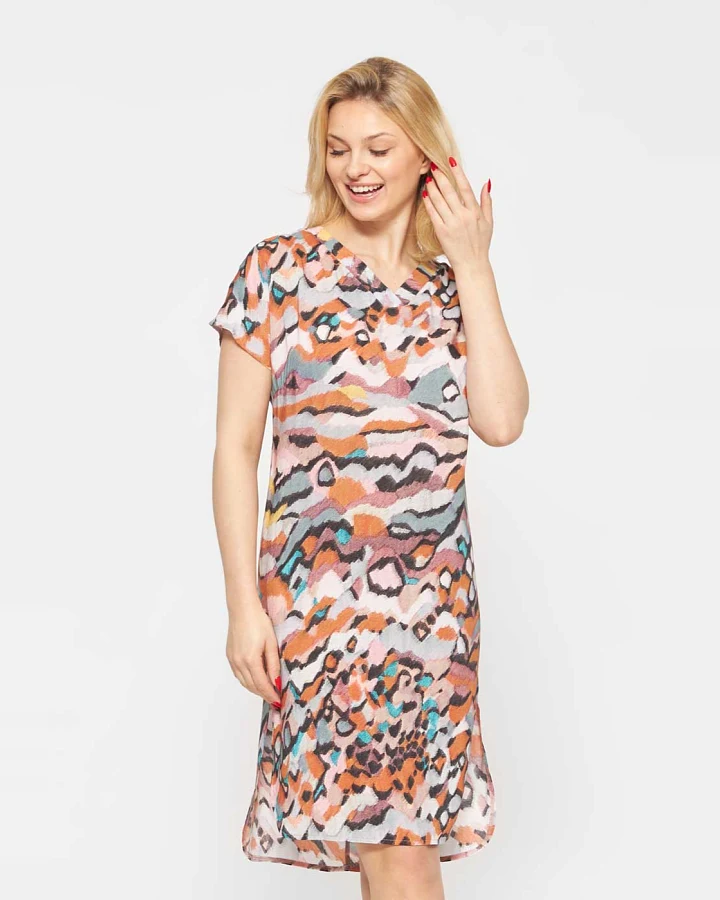 Widda Damen vegan Bluse Tunika Nomad Mit Grafikdruck Multicolor