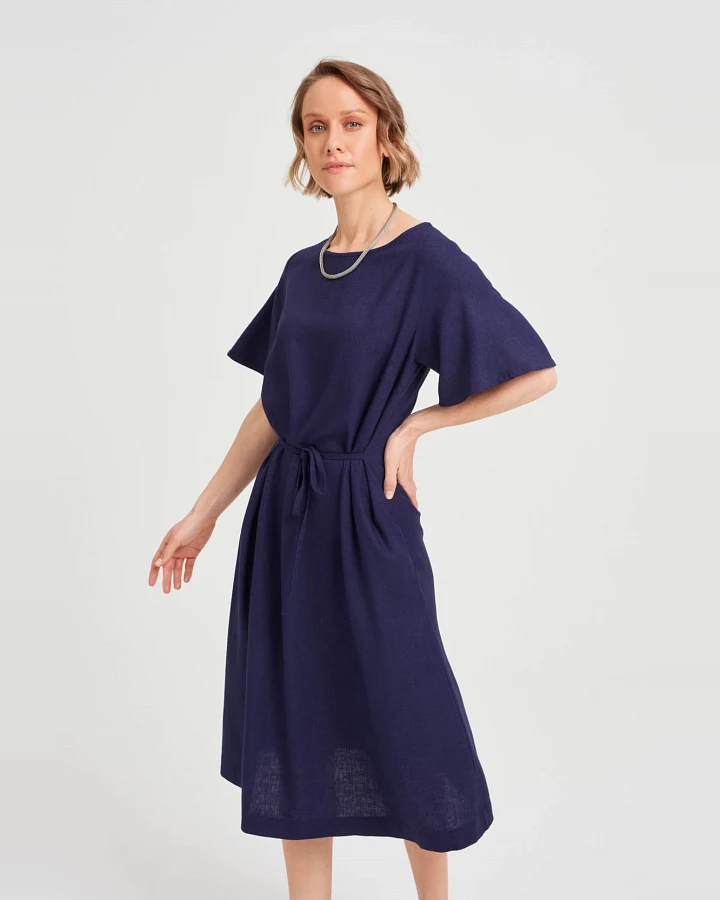 AYANI Damen vegan Kleid Nika Total Eclipse Schwarz/Blau