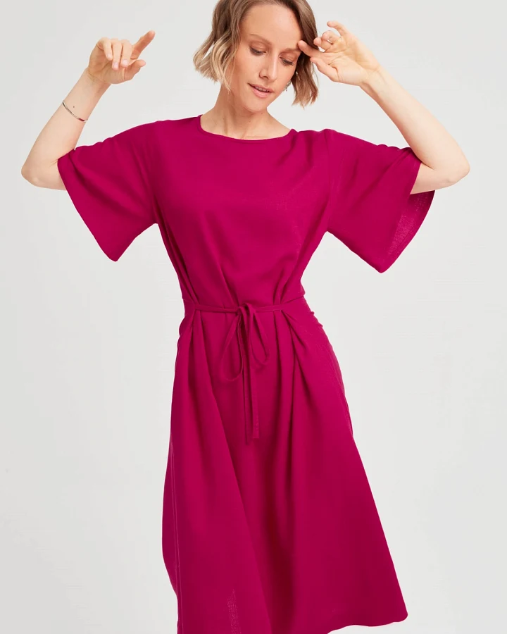 AYANI Damen vegan Kleid Nika Kirschenrot