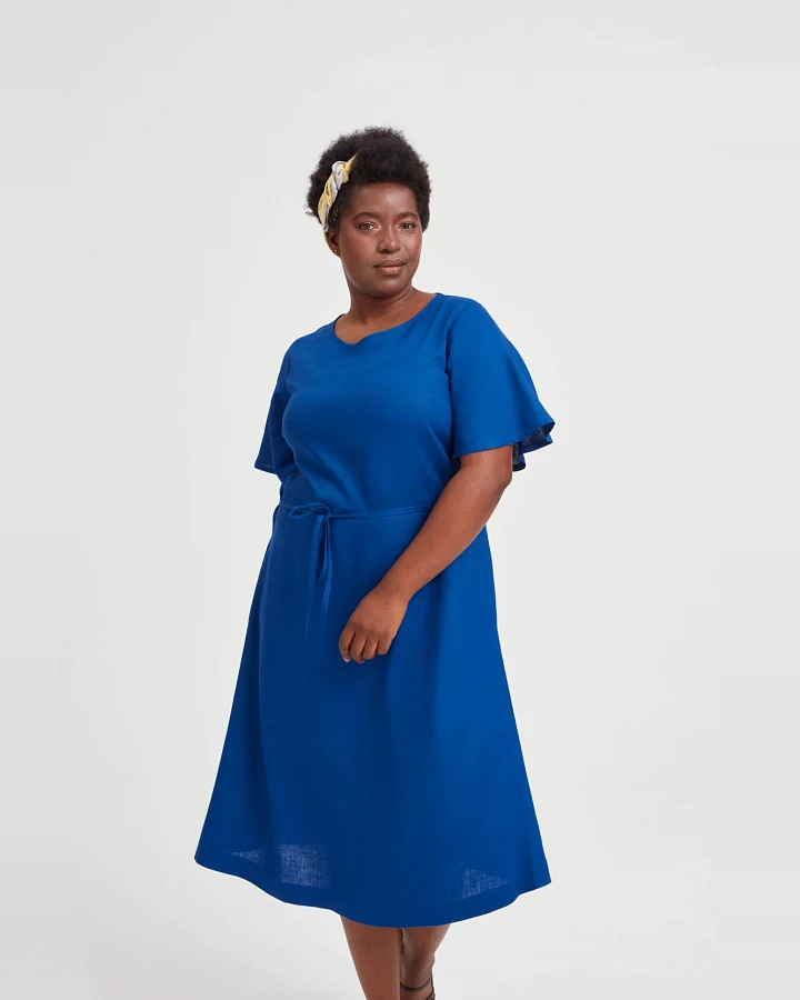 AYANI Damen vegan Kleid Nika Ocean Blue