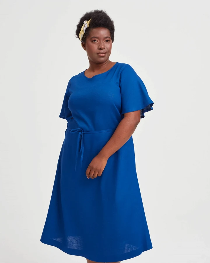 AYANI Damen vegan Kleid Nika Ocean Blue