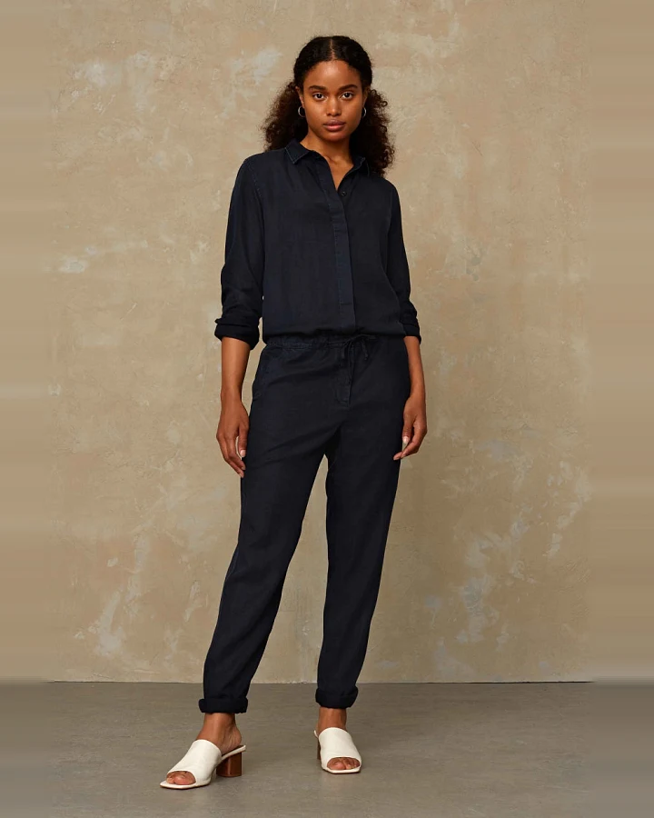 Kings of Indigo Damen vegan Jumpsuit Stephanie Blau/Schwarz