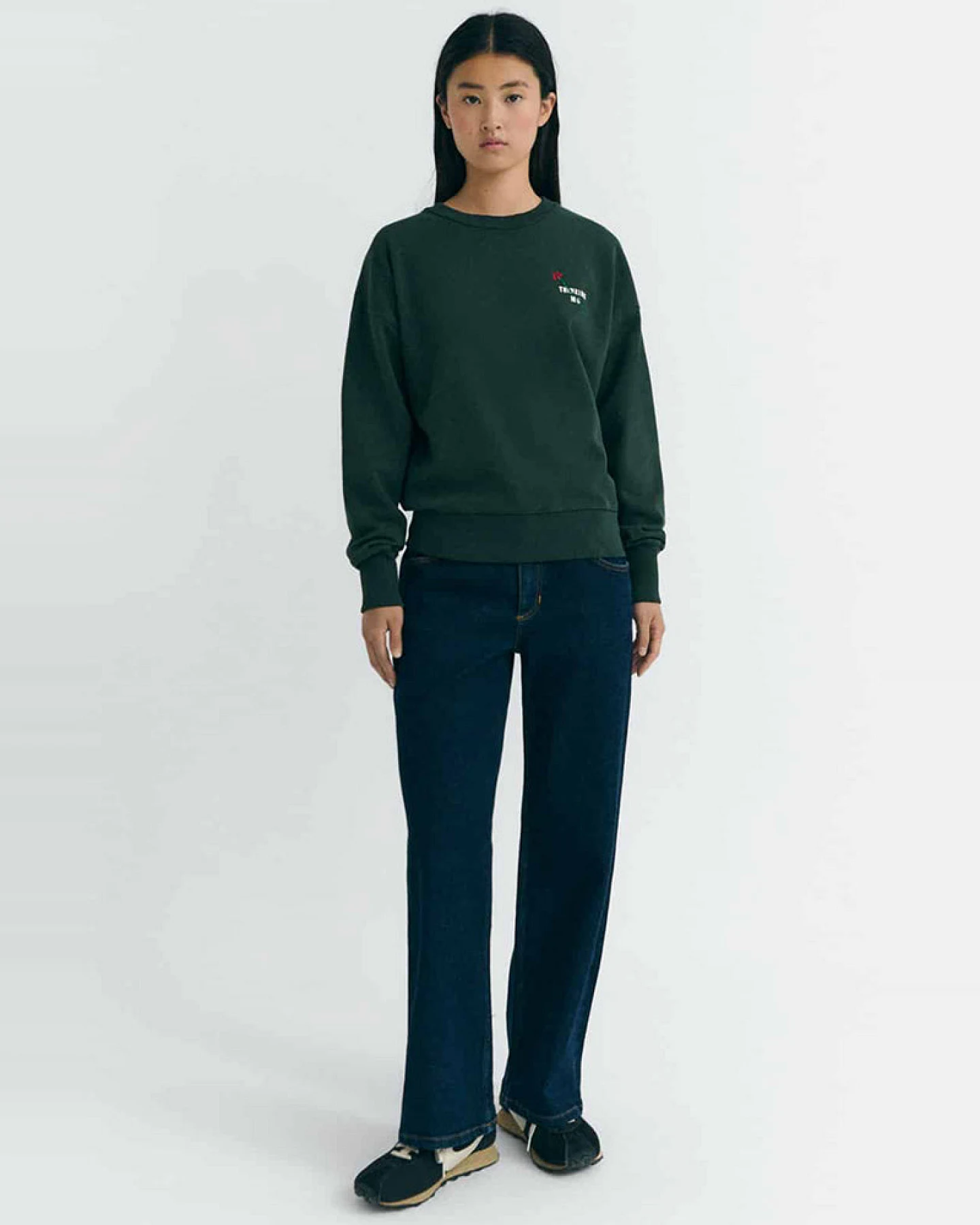 Thinking MU Damen vegan Sweatshirt Jodie Flower Grün – Ansicht 2