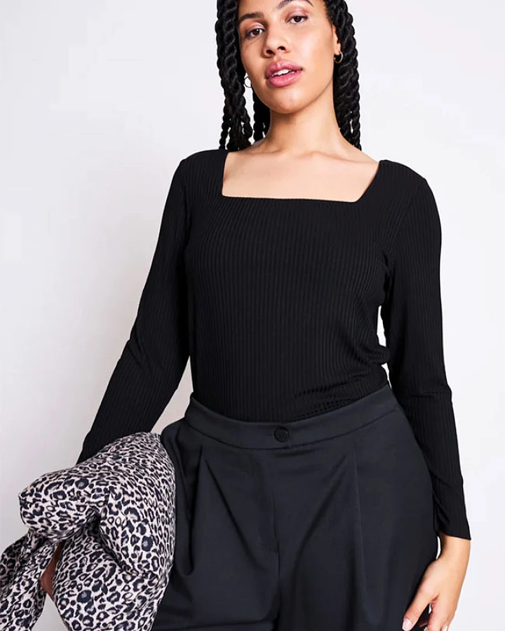 JAN 'N JUNE Damen vegan Top Fria Schwarz