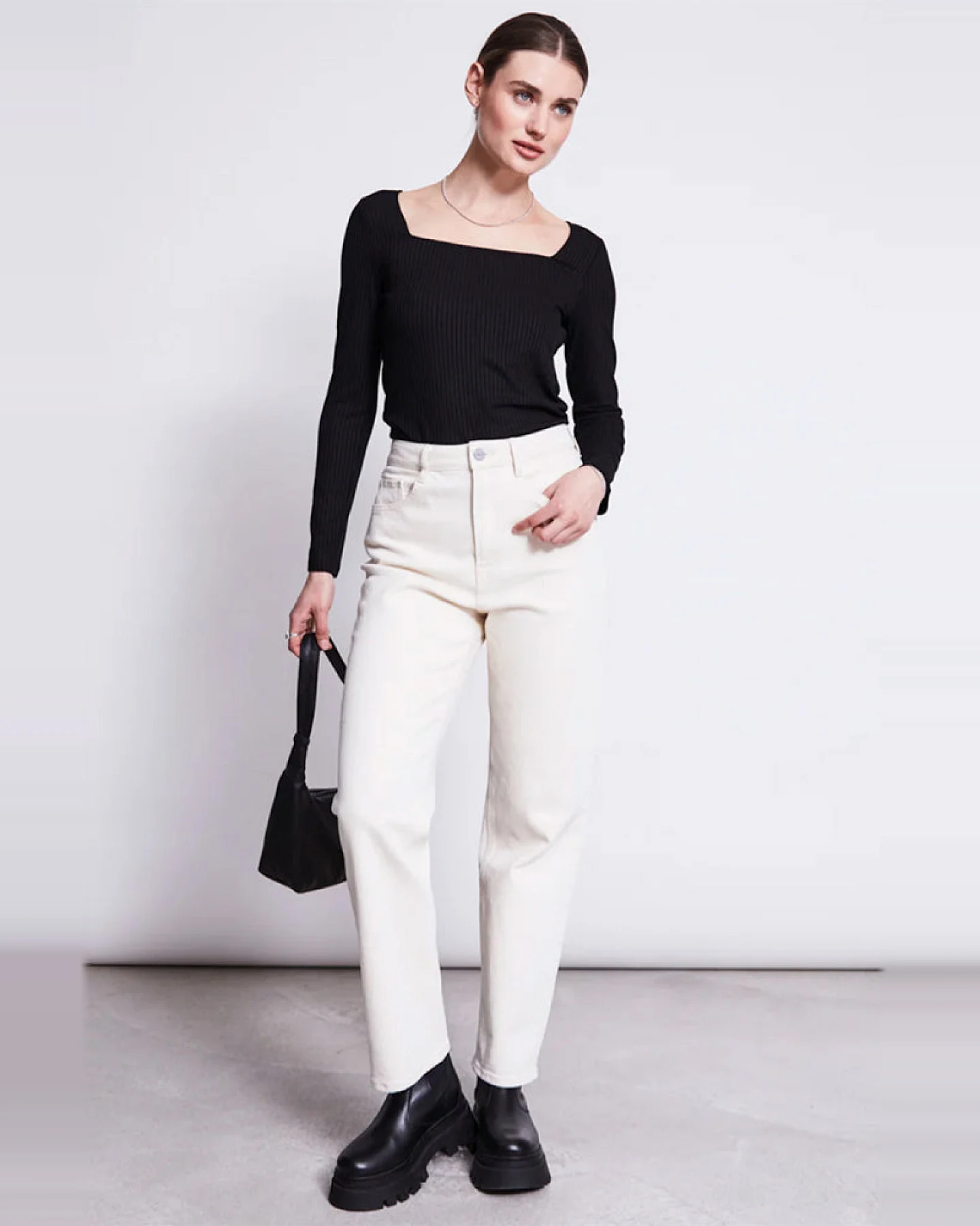 JAN 'N JUNE Damen vegan Top Fria Schwarz – Ansicht 2
