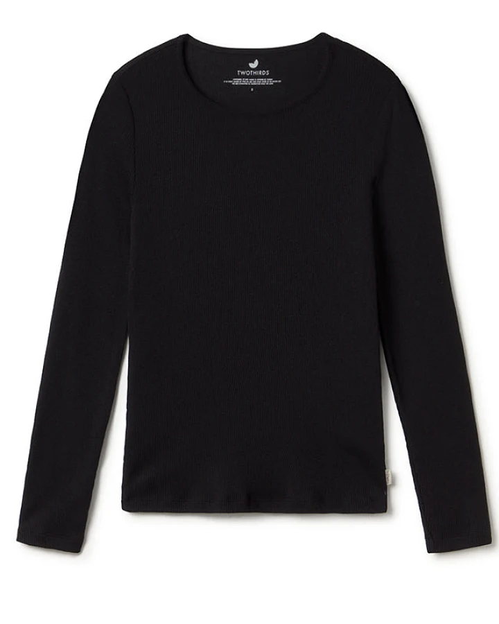 TWOTHIRDS Damen vegan Langärmelige Arran Schwarz