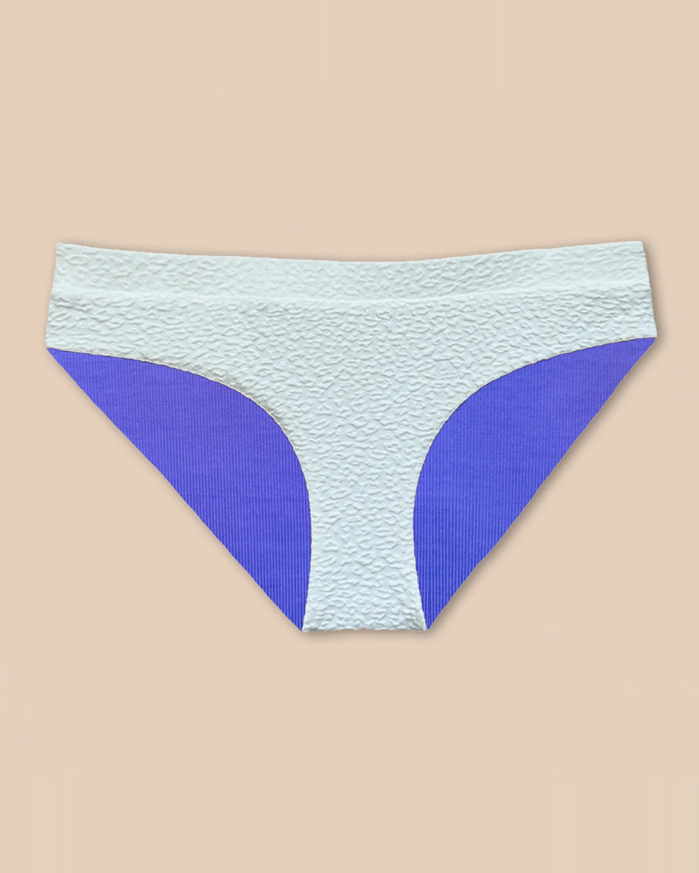 Woodlike Damen vegan Bikiniunterteil Hipster Ami Flieder/Weiß – Ansicht 2