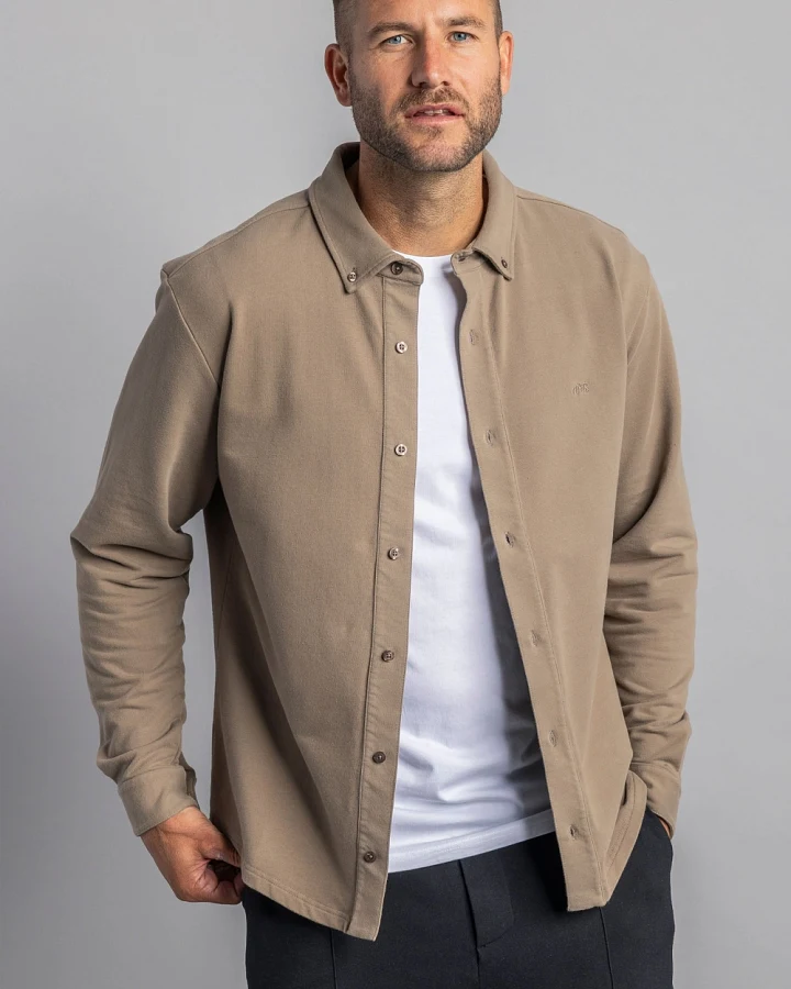 DIRTS Herren vegan Jerseyhemd Walnut Brown