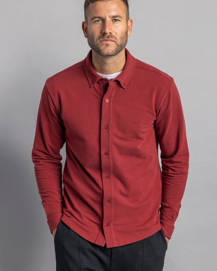 DIRTS Herren vegan Jersey Hemd Royal Burgundy