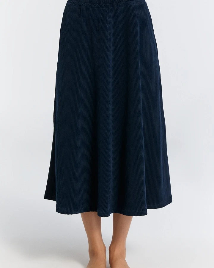 Leela Cotton Damen vegan Rock Cord Mitternachtsblau