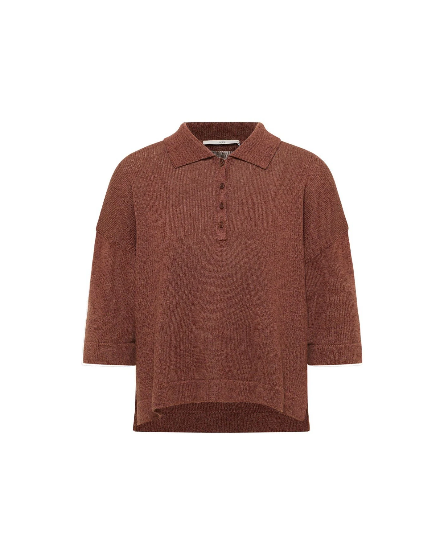 Pullover Polo Halbarm Braun – Ansicht 5
