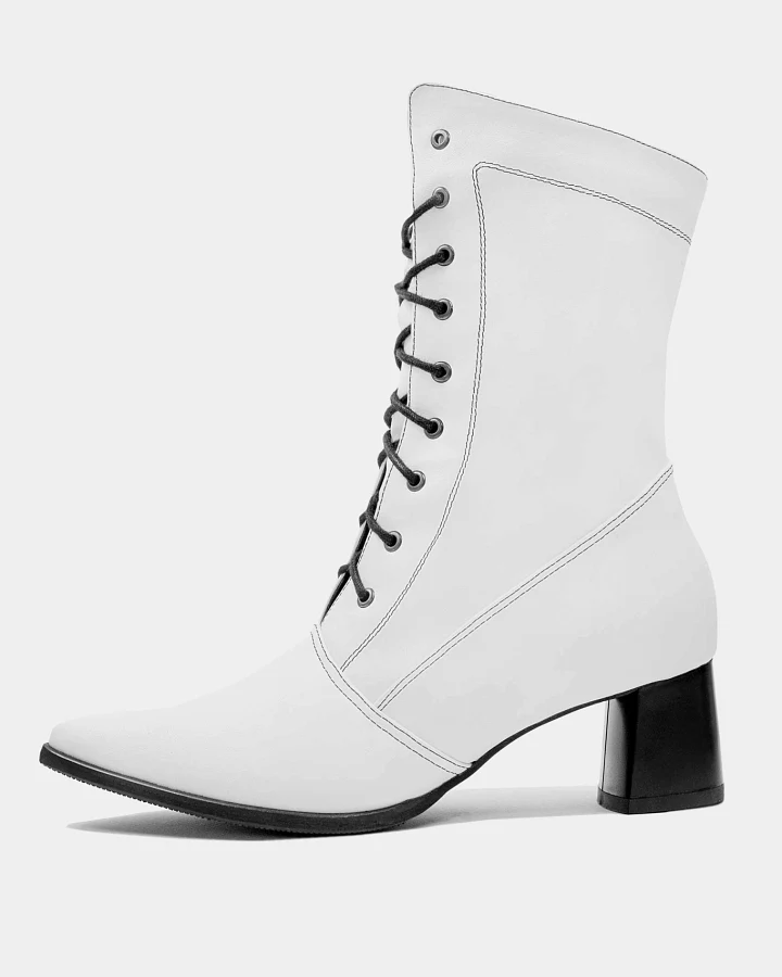 BOHEMA Damen vegan Hohe Stiefel Weiß