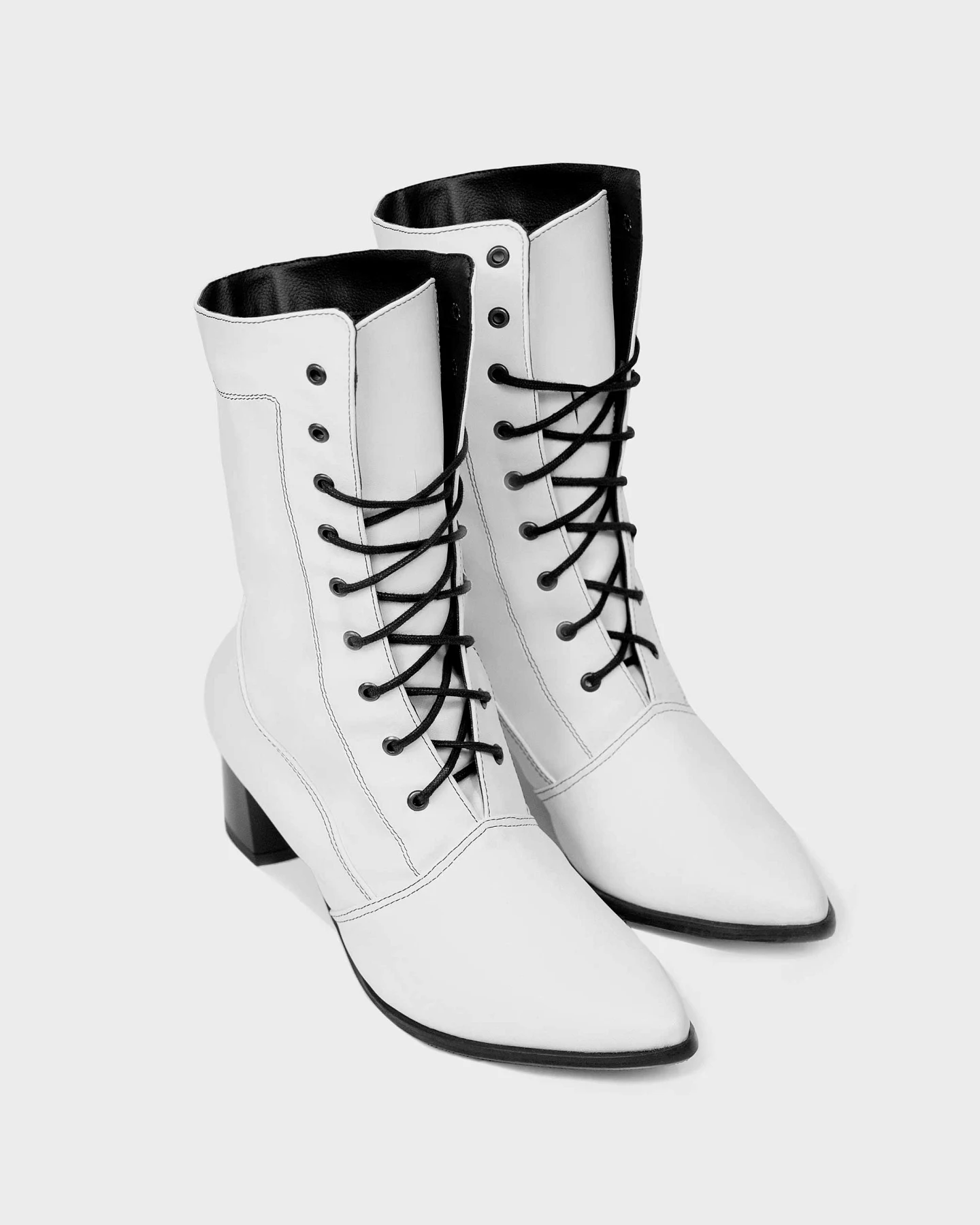 BOHEMA Damen vegan Hohe Stiefel Weiß – Ansicht 2