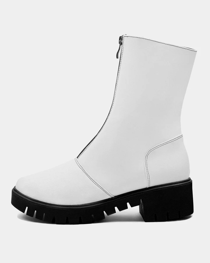BOHEMA Damen vegan Stiefelette Cyber White