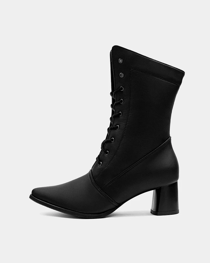 BOHEMA Damen vegan Hohe Stiefel Schwarz